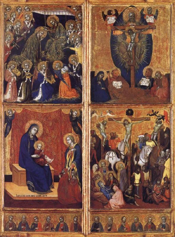 Barnaba Da Modena THe Coronation of the Virgin ,the trinity,the tirgin and child,the Crucifixion France oil painting art